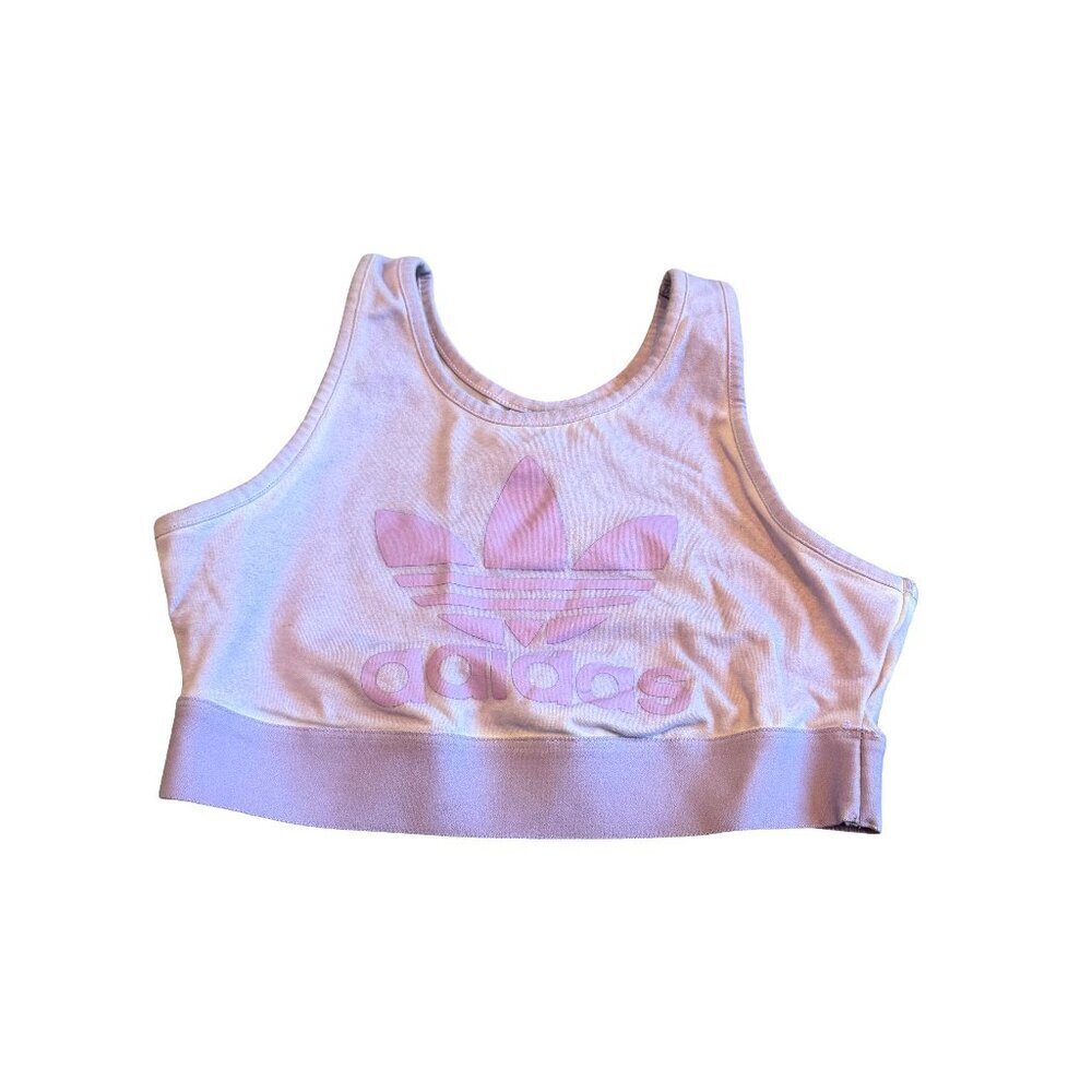 Adidas Purple Logo Sports Bra Pullover Stretch Workout Gym Athletic Size XS